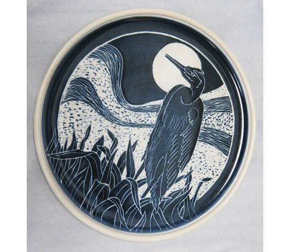 Blue Heron Plate by Richard & Susan Roth